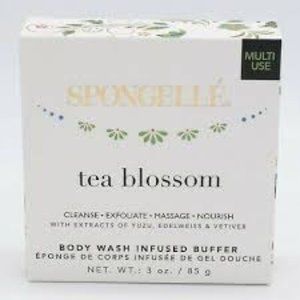 Spongelle Tea Blossom Flower Body Wash Infused Buffer, Brand New
